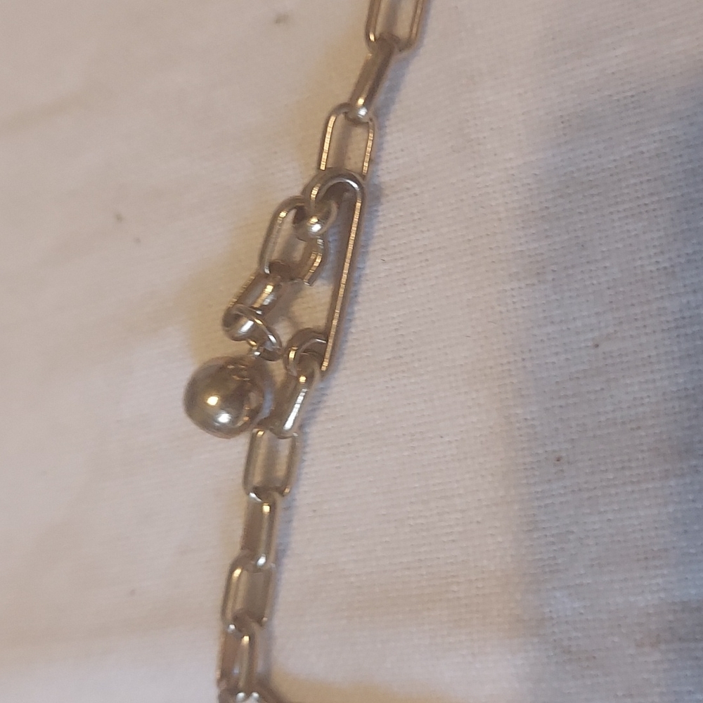 Silvertone Double Leaf Choker #203 - Picture 4 of 6